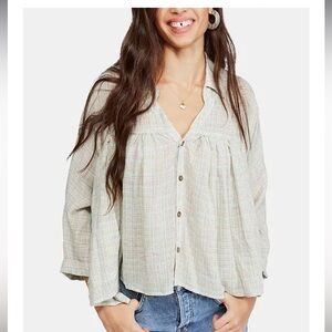 Free People we the free 
Rainbow Picnic Plaid Shirt